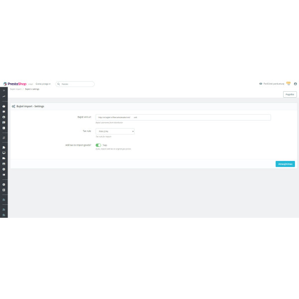 Prestashop BAJTEL.LV importo modulis