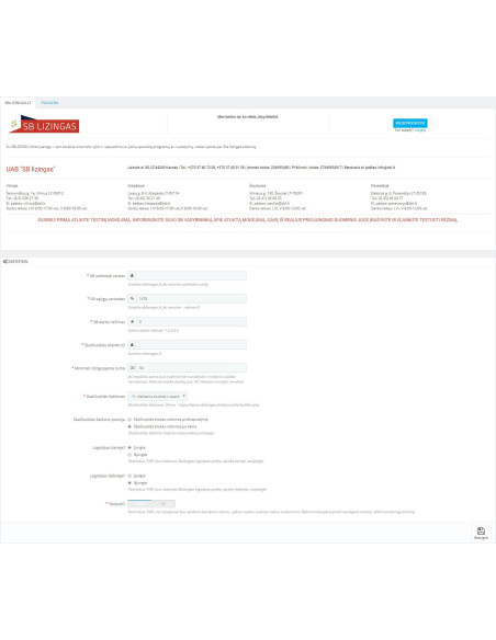 Prestashop 1.7.x - 8.x Artea lizingo atsiskaitymo modulis