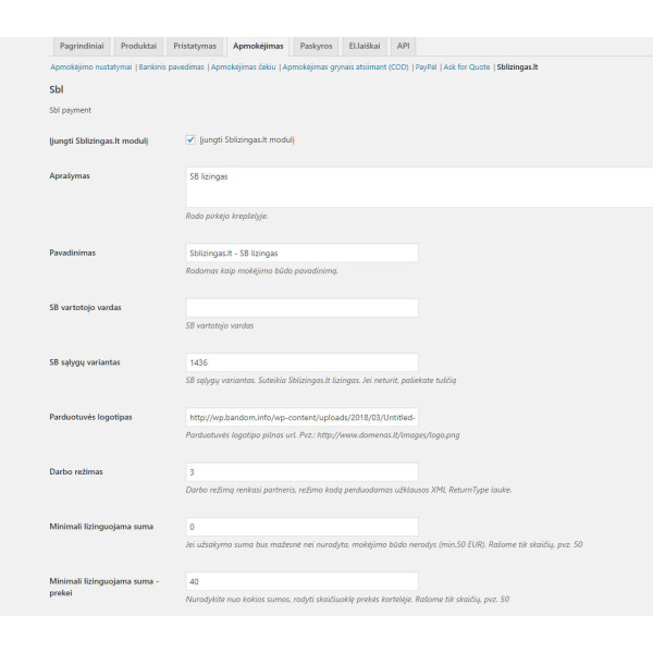 Sblizingas wordpress woocommerce atsiskaitymo modulis Woocommerce - 3